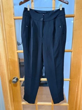 Express Men's Navy Black Dress Pants - Tailored Front Pleat